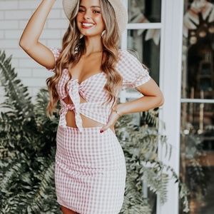 Pink Front Tie Dress